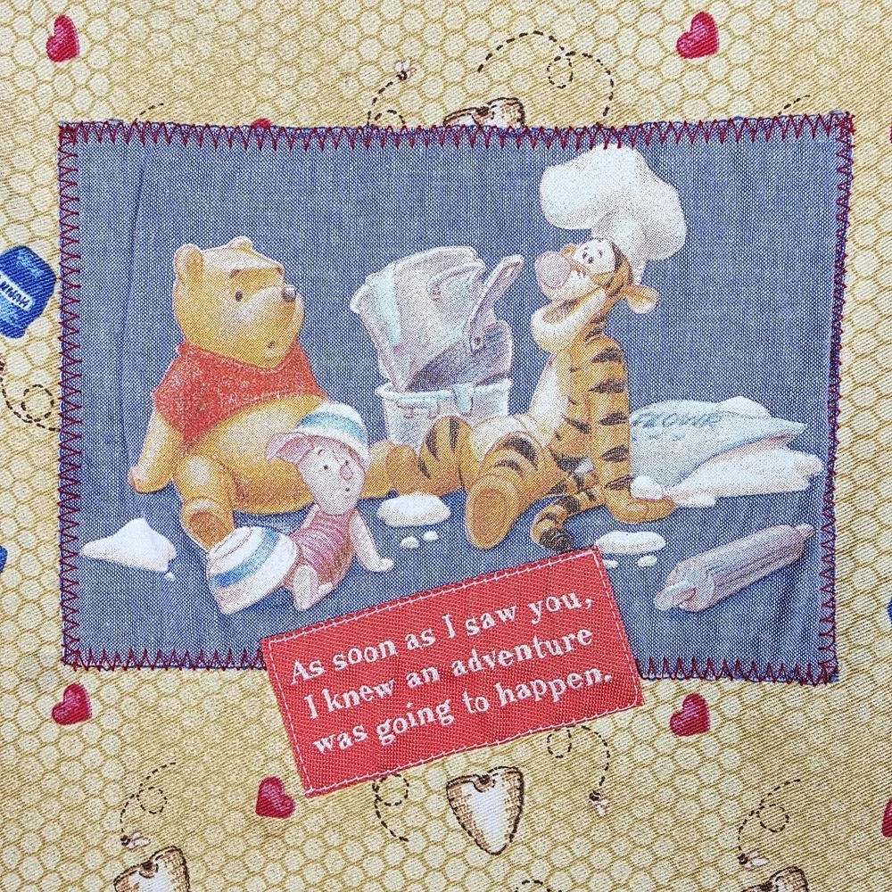 Vintage Winnie the Pooh Cooking Apron‎ Tigger  Piglet Yellow 1990s 100% Cotton
